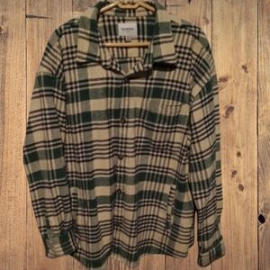 Goodfellow & Co. Green and Cream Plaid Button Down Shirt XL